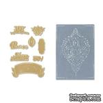 Ножи и папки от Sizzix - Framelits Die Set 8PK w/Textured Impressions - Ornament Set - ScrapUA.com