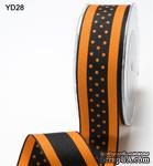 Лента от May Arts - ORANGE/BLACK,  3,8 см, цвет оранжевый/черный, длина 90 см - ScrapUA.com