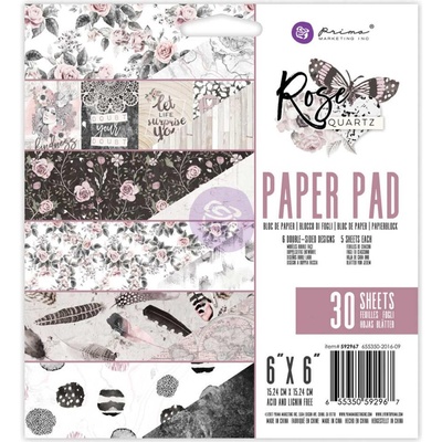 Набор бумаги от Prima - Rose Quartz 6"x6" Paper Pad, 15x15см, 30 листов