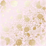 Аркуш одностороннього паперу з фольгуваннями, дизайн Golden Peony Passion Light Pink, 30,5смx30,5см, TМ Фабрика Декору