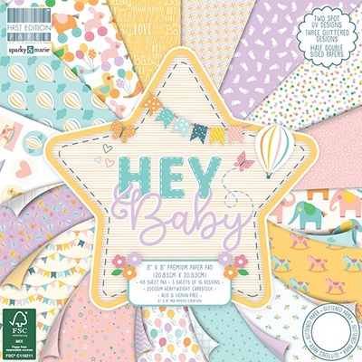 Набір паперу для скрапбукінгу First Edition - Hey Baby, 48 аркушів, 20x20см