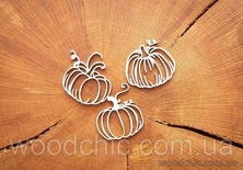 Чіпборд набір гарбузів від WOODchic, 3,7 на 3,5см і 4 на 3,5см
