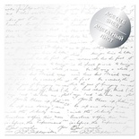 Ацетатний аркуш з фольгуванням Silver Text 30,5x30,5см, ТМ Фабрика Декору
