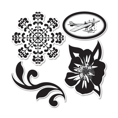 Ножі і штампи від Sizzix - Sizzix Framelits Die Set 4PK w/Stamps - the Record #2