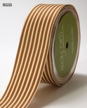 Стрічка Grain and Ivory Stripes, колір коричневий/бежевий, ширина 3,8 см, довжина 90 см