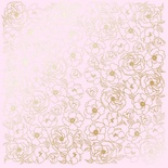 Аркуш одностороннього паперу з фольгуванням Golden Pion Light Pink, ТМ Фабрика Декору
