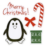 Набір ножів для вирубки з штампиками Sizzix - Framelits Die Set 5PK w/Stamps - Candy Cane, 5шт.