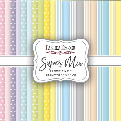 Набір скрап-паперу Super Mix, 15х15см, Фабрика Декору