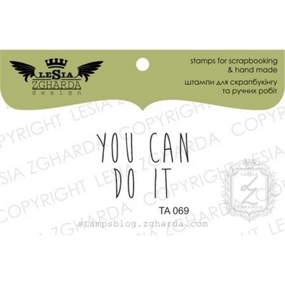 Акриловий штамп Lesia Zgharda TA069 You can do it, розмір 2,7x1,9 см