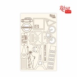 Чіпборд для скрапбукінгу від ROSA TALENT - Make journey journey 3, білий картон, 12,8 x20см