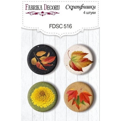 Скрап-фішки набір 4шт. Autumn botanical diary 516, ТМ Фабрика Декору.