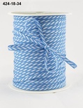 Стрічка Solid/Diagonal Stripes, колір блакитний/білий, ширина 3 мм, довжина 90 см