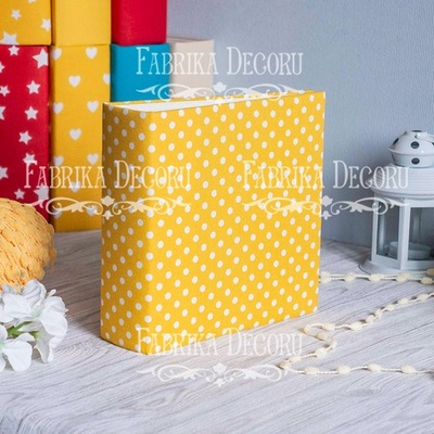 Заготовка для альбому в м'якій обкладинці Горошок на жовтому, TM Fabrika Decoru