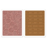 Набор папок для тиснения от Sizzix - Sizzix Texture Fades Embossing Folders 2PK - Bottle Caps & Rulers Set