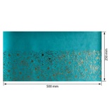 Відріз екошкіри з тисненням золотою фольгою Golden Pion Pion Turquoise, розмір 500мм х 250мм, ТМ Фабрика Декору