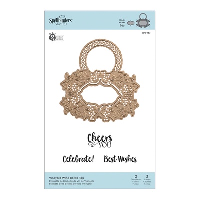 Ножі для вирубки + штампи від Spellbinders - Vineyard Wine Bottle Tag Stamp and Die Set.