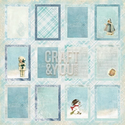 Аркуш скрап-паперузмалюнками від Craft and You Design - Frozen Paper, 30x30 см, CP-FP07