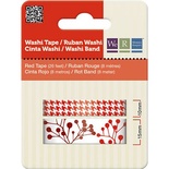 Паперовий скотч Washi Tape Red, довжина 16 м, ширина 10 - 15 мм, 2 шт.