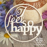 Чіпборд ScrapBox — напис I feel so happy в колі Hi-174