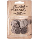 Набір металевих прикрас Tim Holtz - Idea - Ology Metal Typed Tokens, 24 штуки, слова