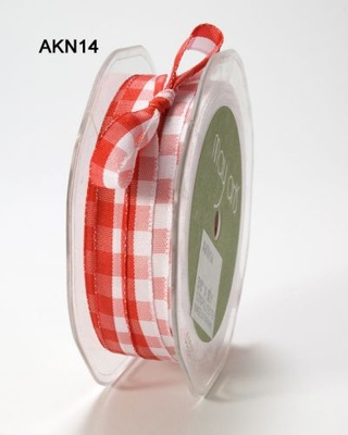 Стрічка Solid/Check, колір Red/White, ширина 9,5мм, довжина 90 см