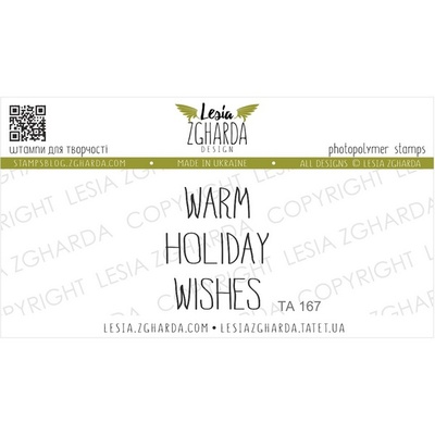 Акриловий штамп Lesia Zgharda TA167 Warm holiday wishes, розмір 2.1х2.6 см