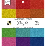 Набір кардстоку DCWV Brights Glitter Solid, 15х15см, 24 аркуші, з глітером
