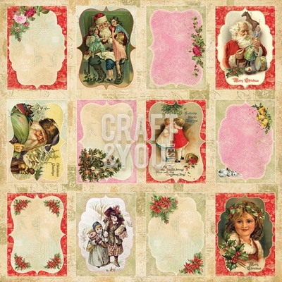 Лист скрапбумаги с картинками от Craft and You Design - Christmas Story, 30х30 см, CP-CS08
