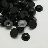 Напівсфери на пласкій основі Black, 14x6.5мм, колір чорний, 10 шт.