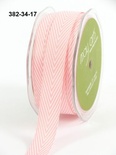 Стрічка Twill and Stripes, колір рожевий/білий, ширина 1,9 см, довжина 90 см