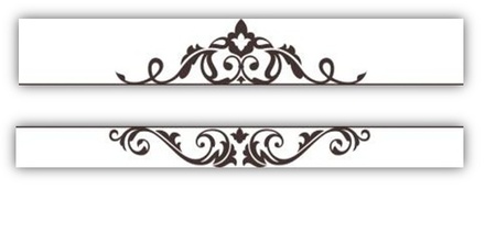 Акриловый штамп R010ab Виньетки, 2 штуки, размер 8,4 * 1,2 см и 8,4 * 0,7 см