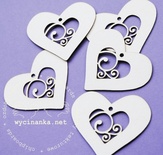 Чіпборд від Wycinanka - Сердечки, 5x5,7 см, 5шт.