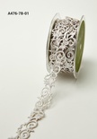 Лента на клеевой основе - Adhesive Fleur-de-lis Scroll Design - белая, ширина - 22 мм, длина 90 см