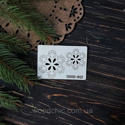 Чіпборд набір Сніжинки 21 від WOODchic, 4x4 см 3x3 см