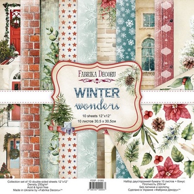 Набір скрап-паперу Winter wonders, ТМ Фабрика Декору
