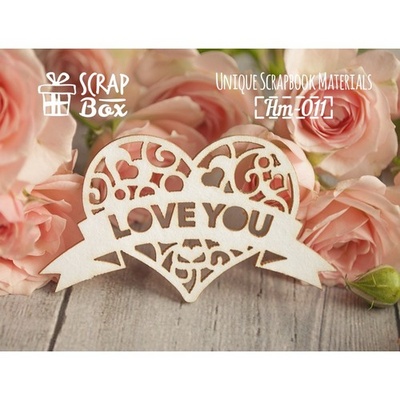 Чіпборд ScrapBox - серце із стрічкою