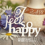 Чіпборд ScrapBox — напис I feel so happy Hi-168