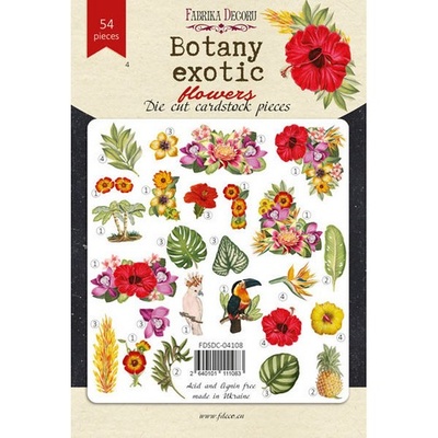 Набір висічок для скрапбукінгу, колекція Botany exotic flowers, ТМ Фабрика Декору