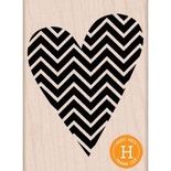 Гумовий штамп Hero Arts - Patterned Heart, дерев’яний блок