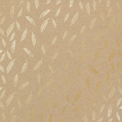 Аркуш одностороннього паперу з фольгуванням Golden Feather Kraft, ТМ Фабрика Декору