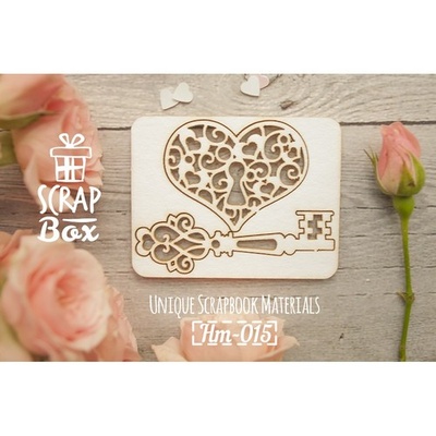 Чіпборд ScrapBox - серце з замком і ключиком