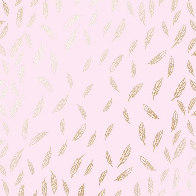 Аркуш одностороннього паперу з фольгуванням Golden Feather Light Pink, ТМ Фабрика Декору