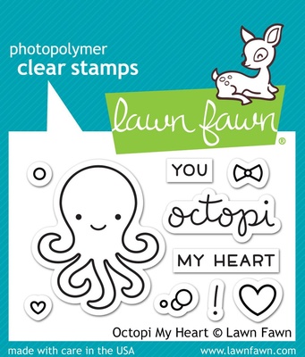 Штампи + ножі від Lawn Fawn - Octopi My Heart, 10 шт. + 4 шт.