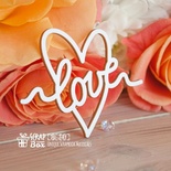 Чіпборд Scrapbox — Напис Love у сердечці Hi-341