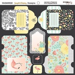 Аркуш двостороннього паперу для скрапбукінгу від Scrapmir - Конверти - Simple Flowers, 20 x20cм