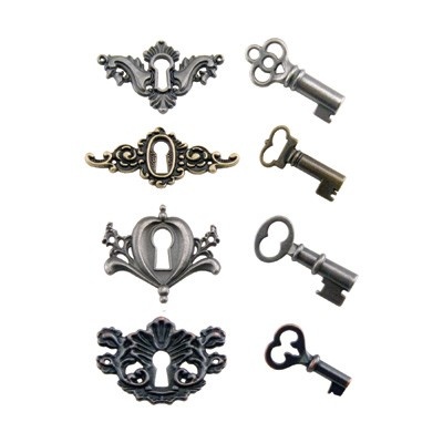 Набір металевих прикрас Tim Holtz - Ideaology Locket Keys