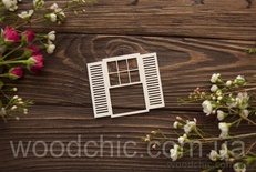 Чіпборд Вікно зі ставнями 1 від WOODchic, 7x8см