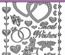 Набір наліпок - висічок HOTP - Wedding & Anniversary Dazzles Silver, розмір 10х2,5см, 39 штук