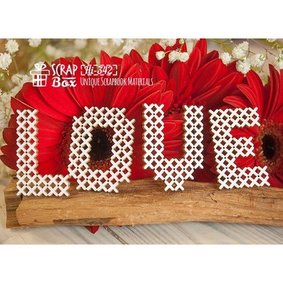 Чіпборд ScrapBox — напис Love під вишивку Hi-342