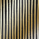 Аркуш одностороннього паперу з фольгуванням Golden Stripes Black 30,5x30,5см, ТМ Фабрика Декору
